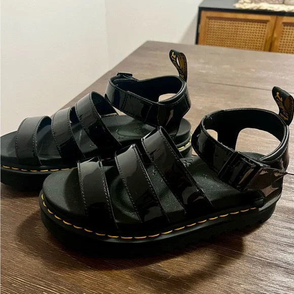 Dr. Martens Women's Blaire Nubuck Sandal - Wedge Platform & Lightweight Ripple Sole - View #9